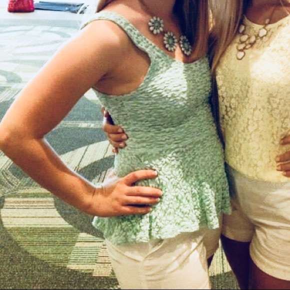 Urban Outfitters Turquoise Lace Peplum Tank - Picture 4 of 4